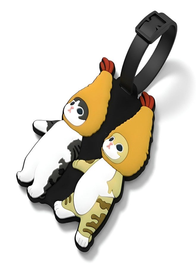 ANINIUCN Luggage Tags for Suitcases - Cute Cat Cartoon Bag Tag with Funny Animal Design, Durable Travel ID Identifier for Suitcase & Backpack, Unique Baggage Label Gift for Men, Women, Kids - Image 2